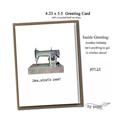 FLY PAPER PRODUCTS "SEW, WHAT'S NEW?" CARD