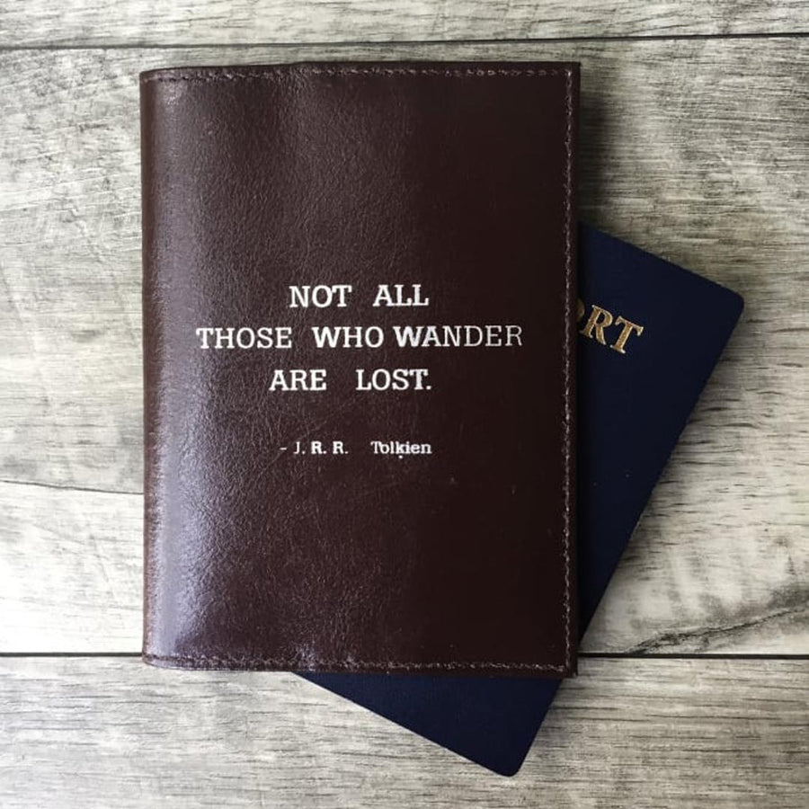 SOOTHI LEATHER PASSPORT COVER WITH QUOTE