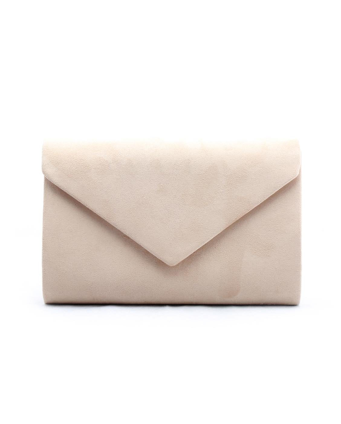 VEGAN SUEDE ENVELOPE CROSSBODY CLUTCH