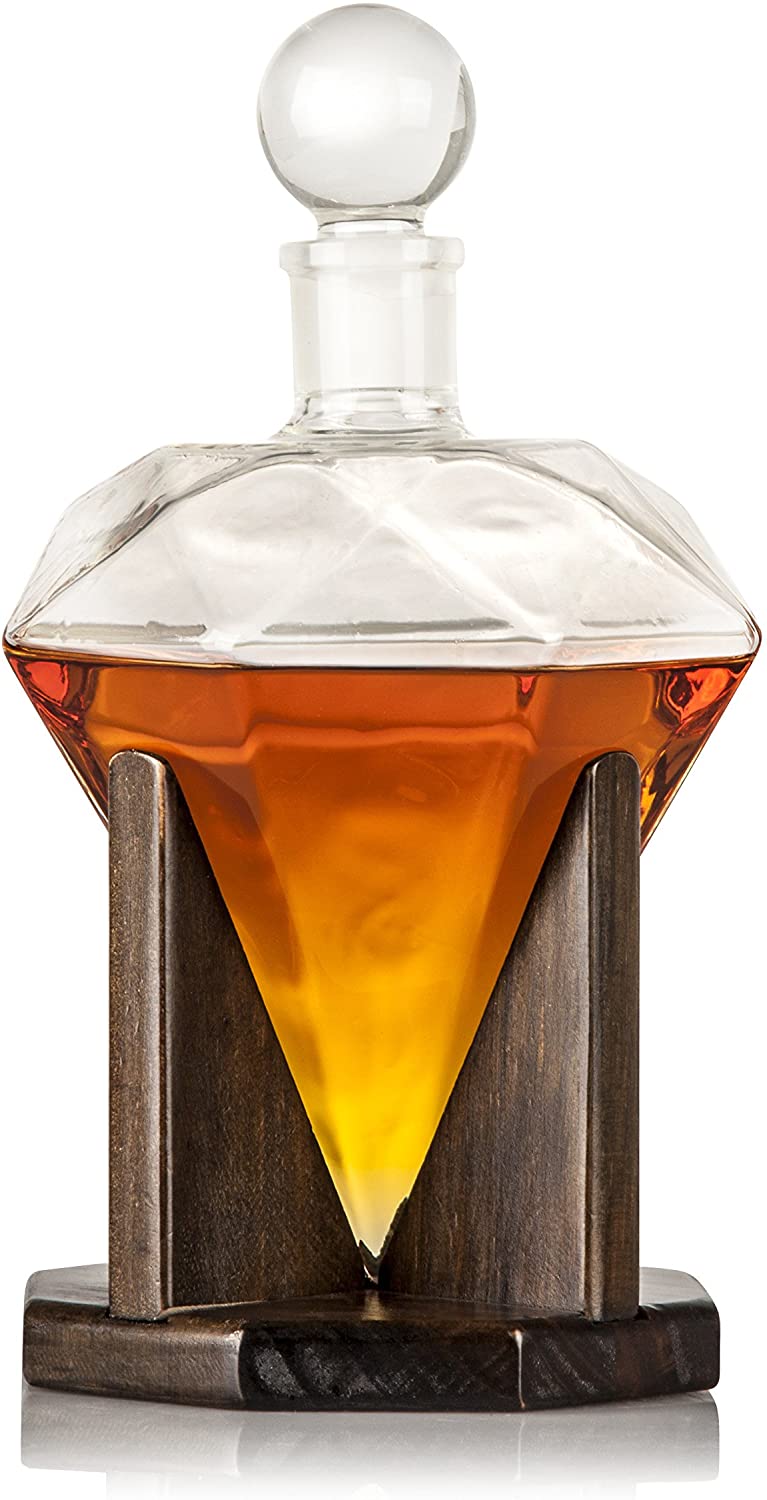Axiam Hand-Blown Diamond Whiskey Decanter