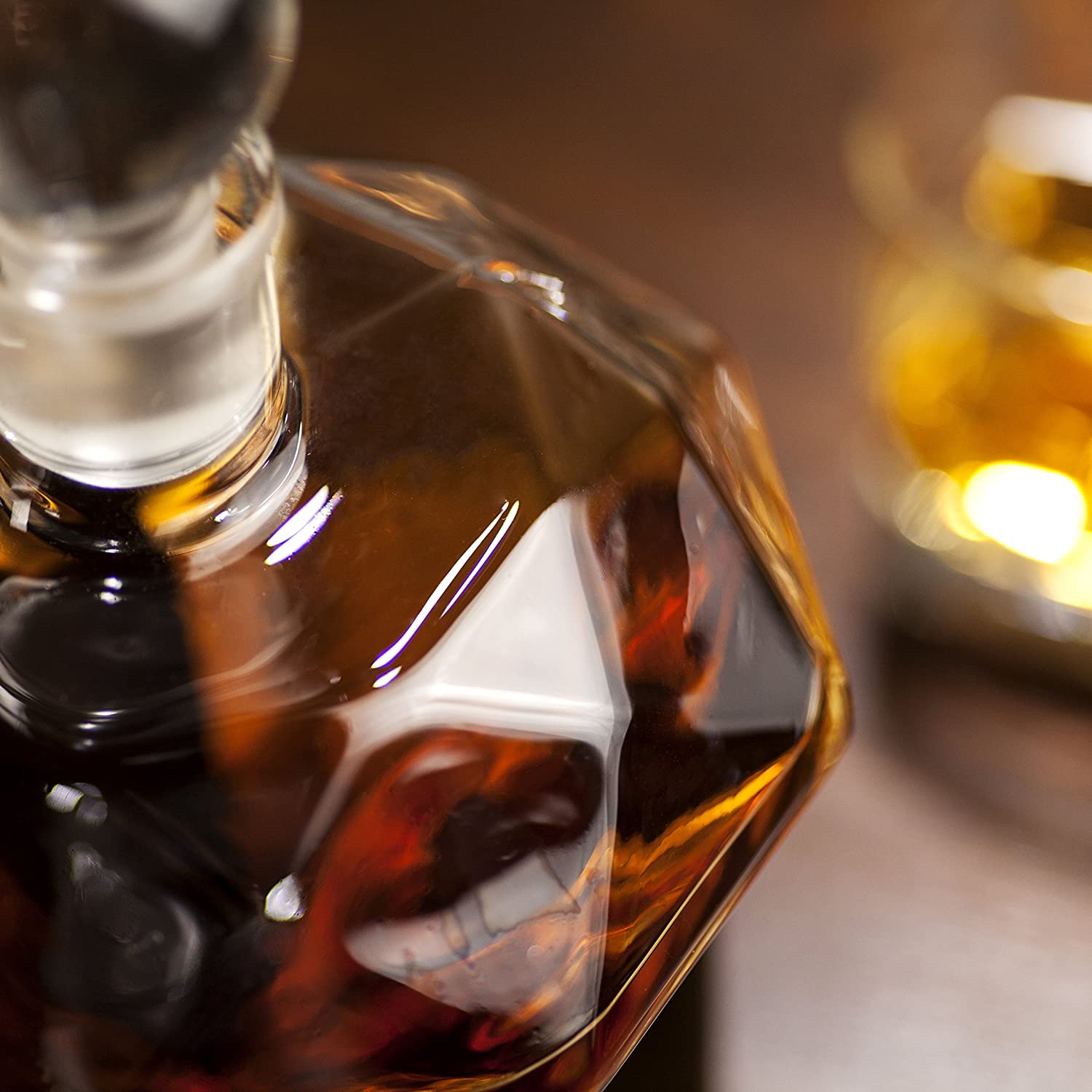 Axiam Hand-Blown Diamond Whiskey Decanter