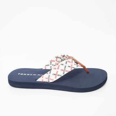 Tommy Hilfiger Women's Comp Flip-Flop - Red Multi Fabric