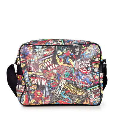 RETRO MARVEL COMICS ALLOVER PRINT MESSENGER BAG