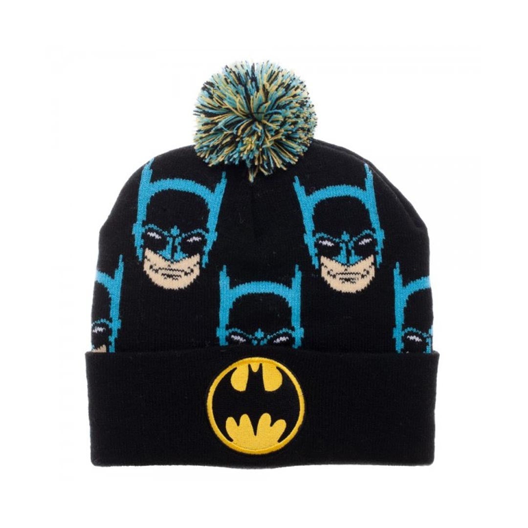 DC COMICS BATMAN FACES CUFF POM BEANIE