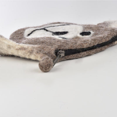 DOGGY WOOL FELT COIN PURSE