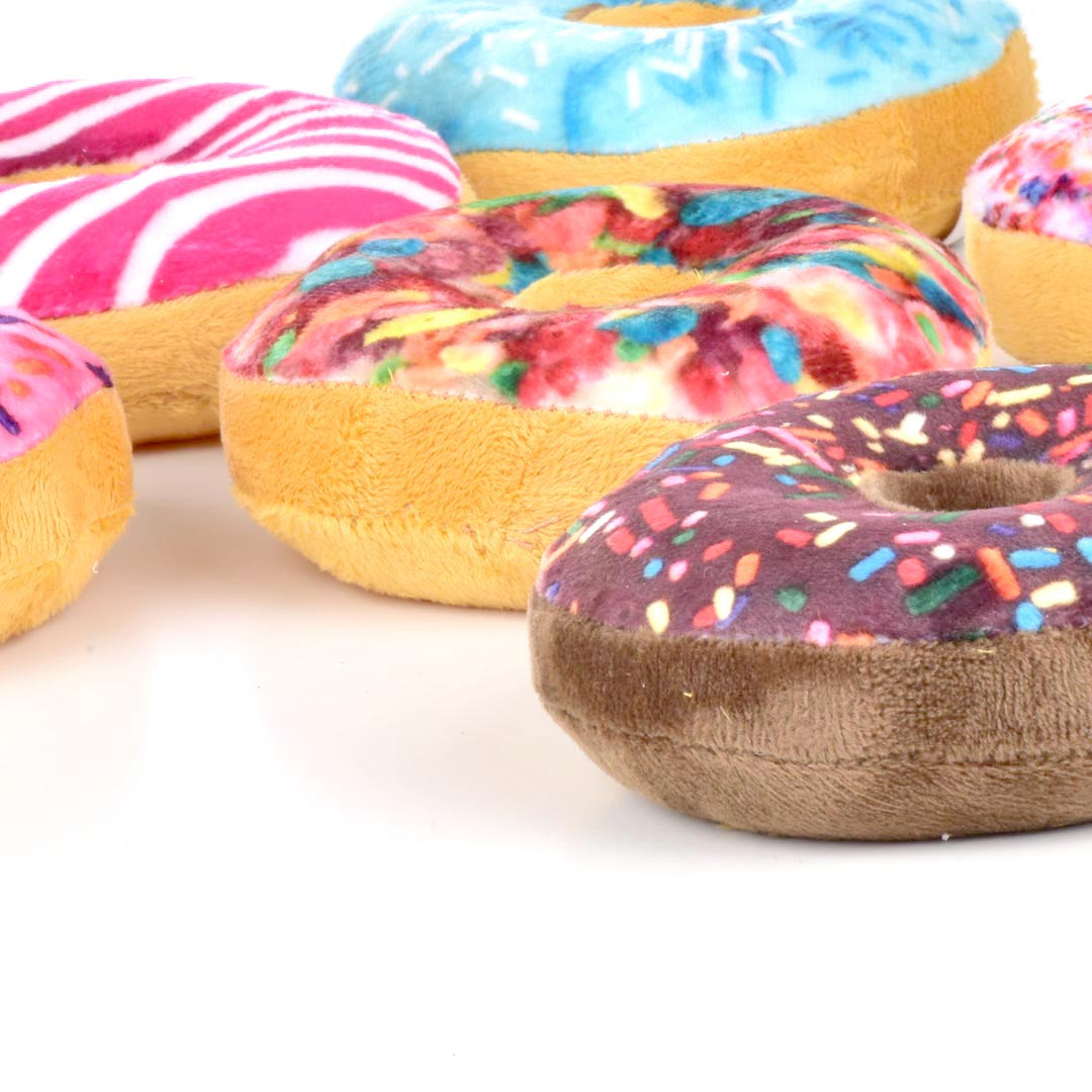 FAB DOG BOX OF DOUGHNUTS PLUSH SQUEAKY TOY