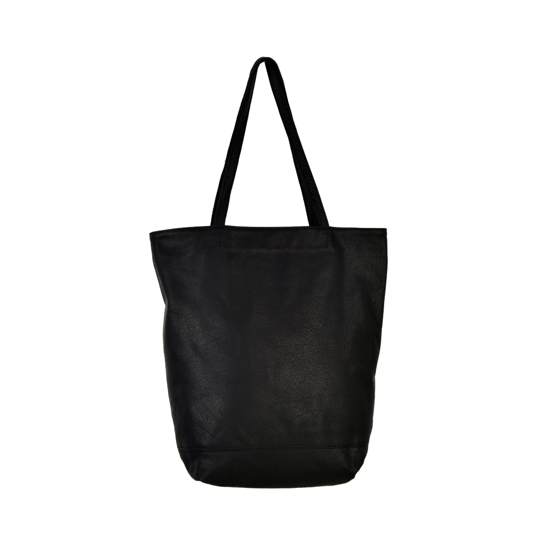 POSITIVE ELEMENTS LEATHER TOTE WITH TASSEL POUCH