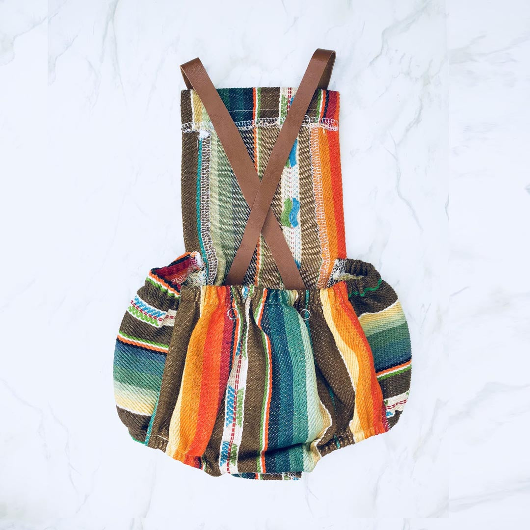 SELVEDGE DRY GOODS BROWN SERAPE BABY ROMPER