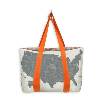 MIXT STUDIO REVERSIBLE US MAP TRAVEL TOTE