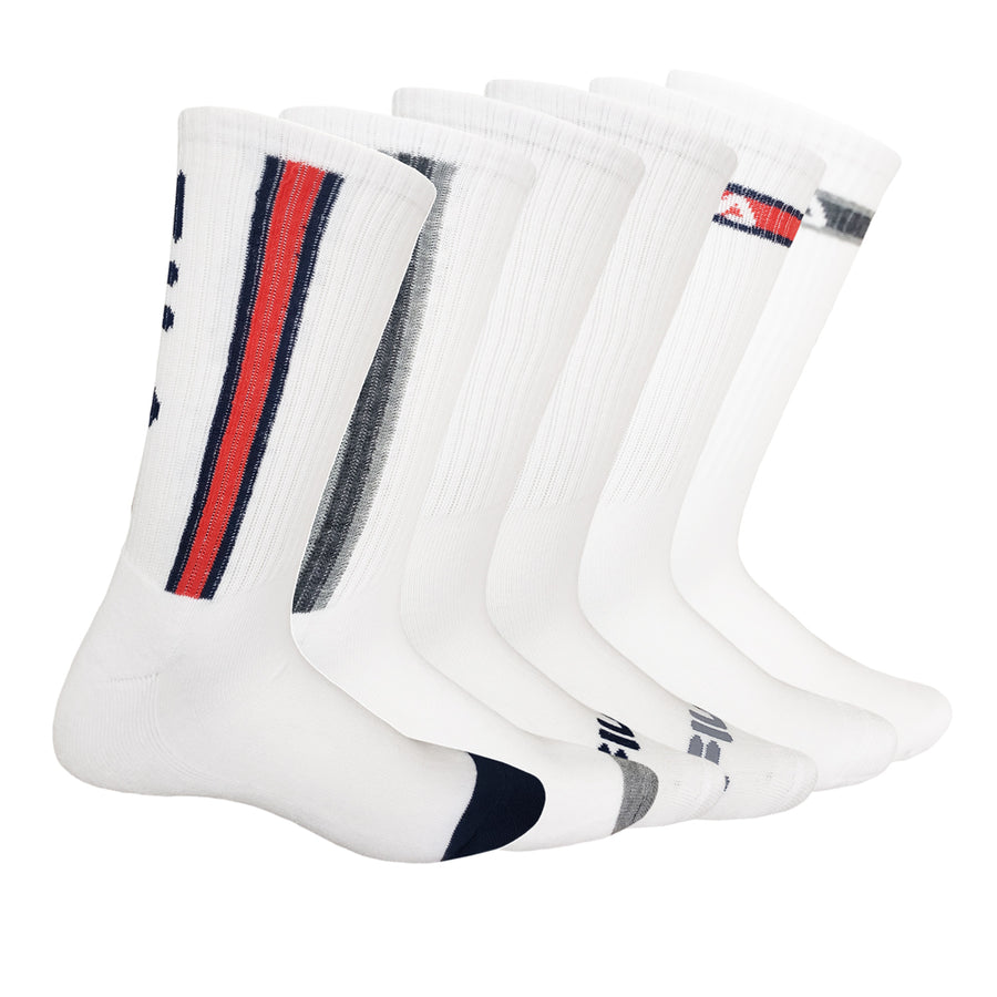 Fila Men's White Crew Socks FM05 (6 Pairs)