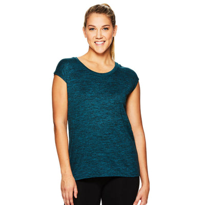 GAIAM WOMEN'S ATHENA COWL SHORT SLEEVE TOP