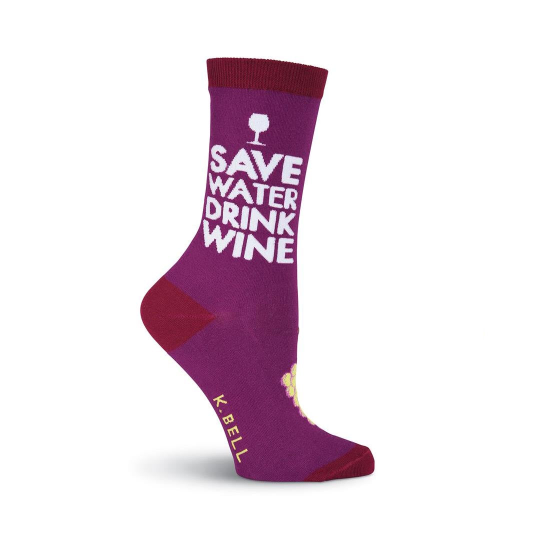 DRINK WINE CREW SOCKS-WOMEN'S
